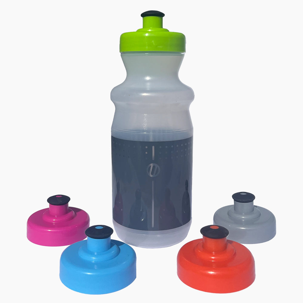 Water bottle, clear with assorted lid options