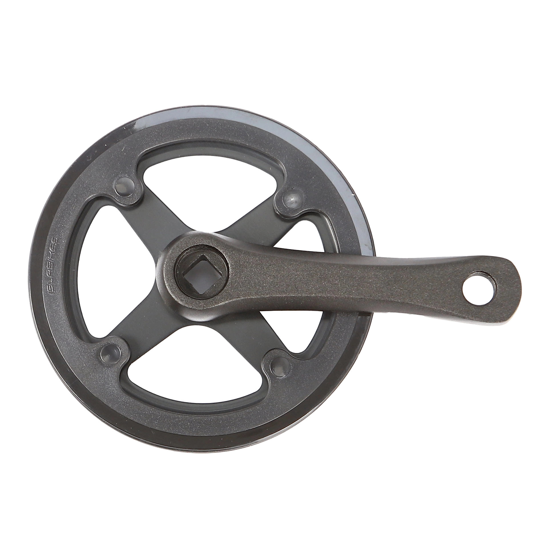 Crankset, 32t, 114mm, with guards, black, Beinn 20S (2012 > 2014, 2014 > 2016, 2016 > 2019, 2019 > 2023)